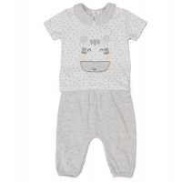 E13308:  Baby Unisex Zebra T-Shirt & Ribbed Jog Pant Outfit (0-6 Months)